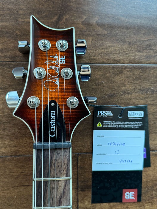 PRS SE Custom 24 Semi-Hollow Piezo Orange Tiger Smokeburst CTIG086470