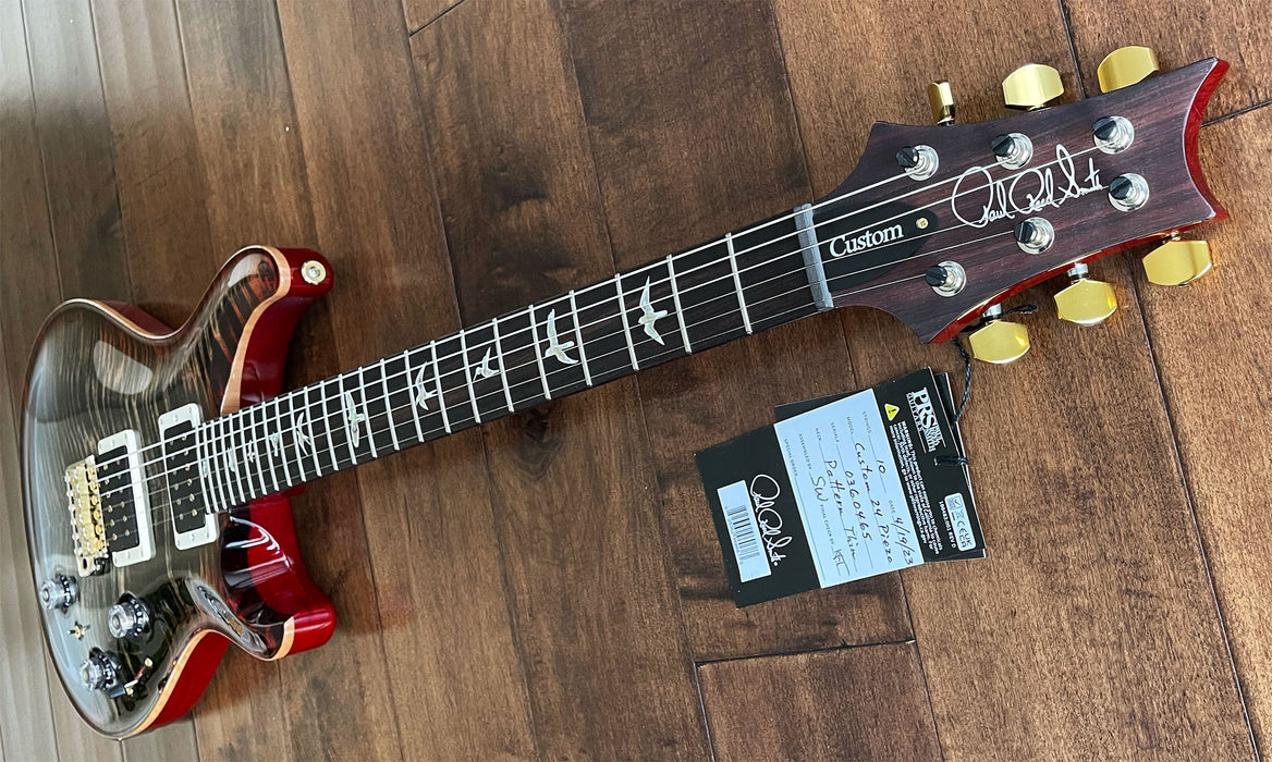 PRS Custom 24 Piezo Charcoal Cherry Burst Hybrid Package 10-Top 0360465