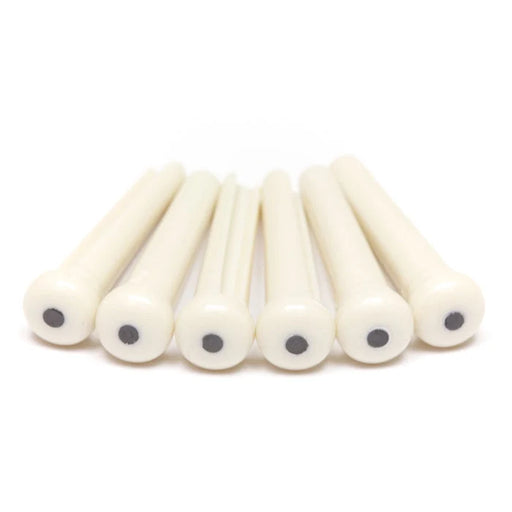 Graph Tech TUSQ Traditional Bridge Pins 2mm White/Black Dot 6pc PP-1122-00