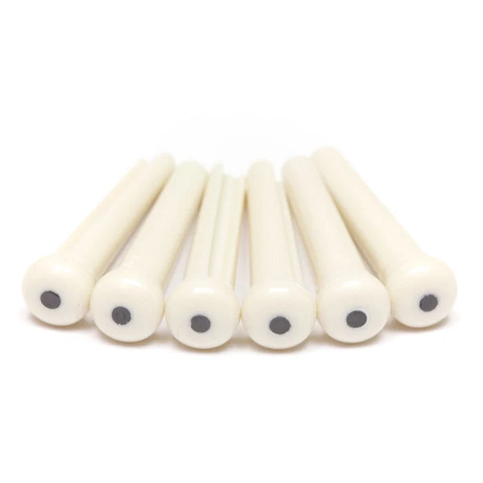 Graph Tech TUSQ Traditional Bridge Pins 2mm White/Black Dot 6pc PP-1122-00