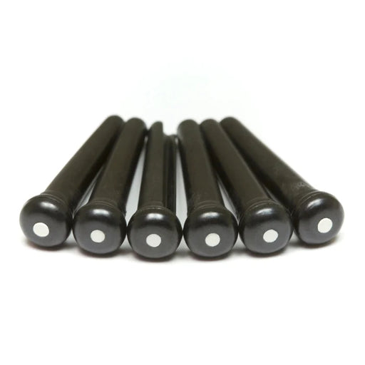 Graph Tech TUSQ Traditional Bridge Pins 2mm Black/White Dot 6pc PP-2122-00
