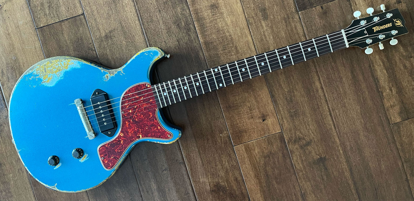 Rock N Roll Relics Thunders DC Electric Guitar Aged Lake Placid Blue 231522