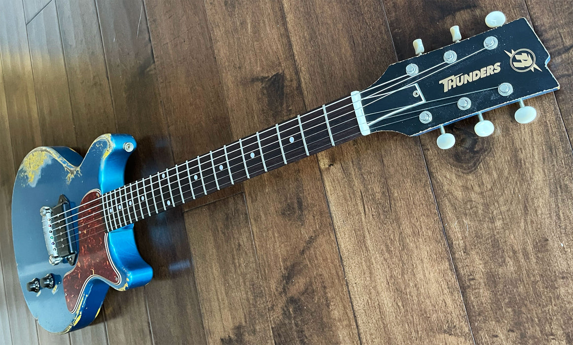 Rock N Roll Relics Thunders DC Electric Guitar Aged Lake Placid Blue 231522