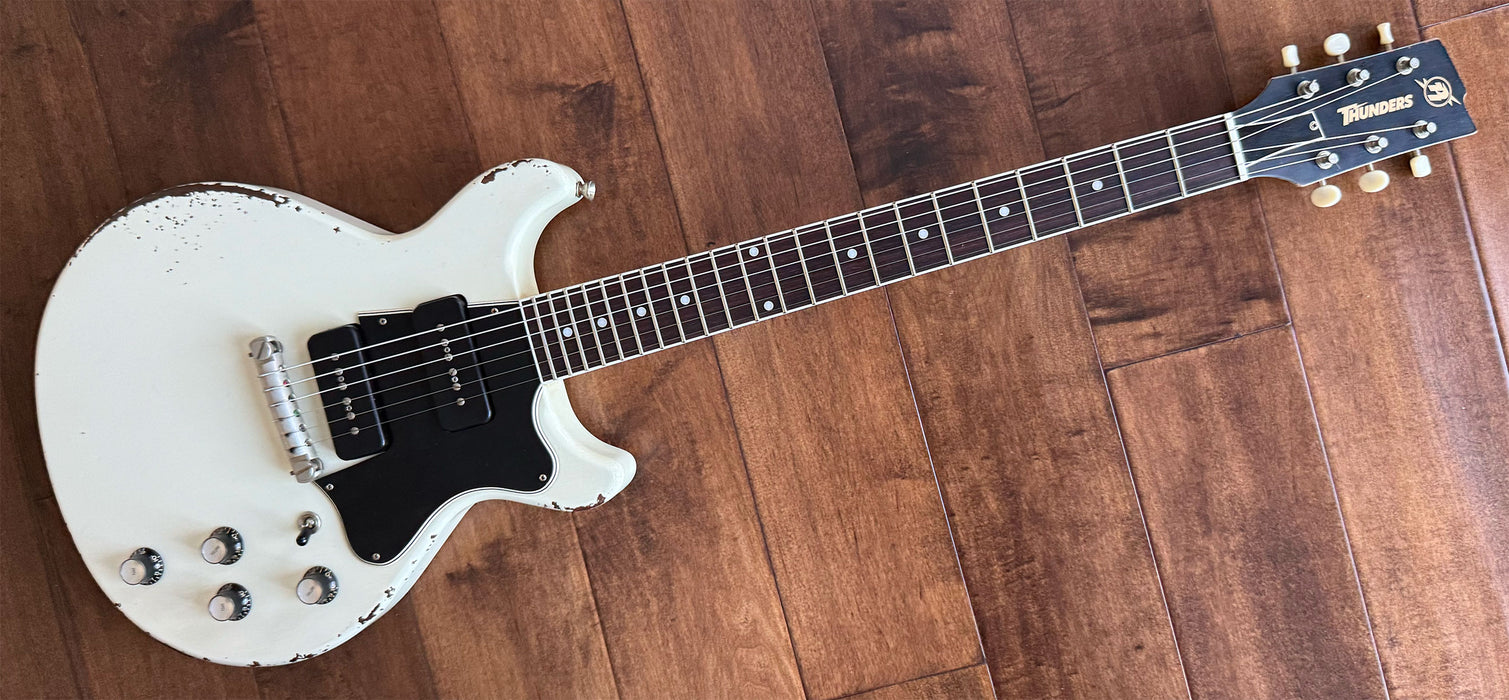 Rock N Roll Relics Thunders II DC Electric Guitar Aged Olympic White 231562