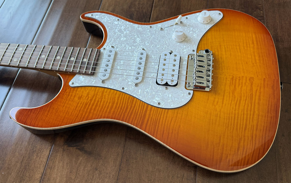 Suhr Standard Plus Faded Trans Honey Amber Burst Roasted Maple Neck SSCII 88768