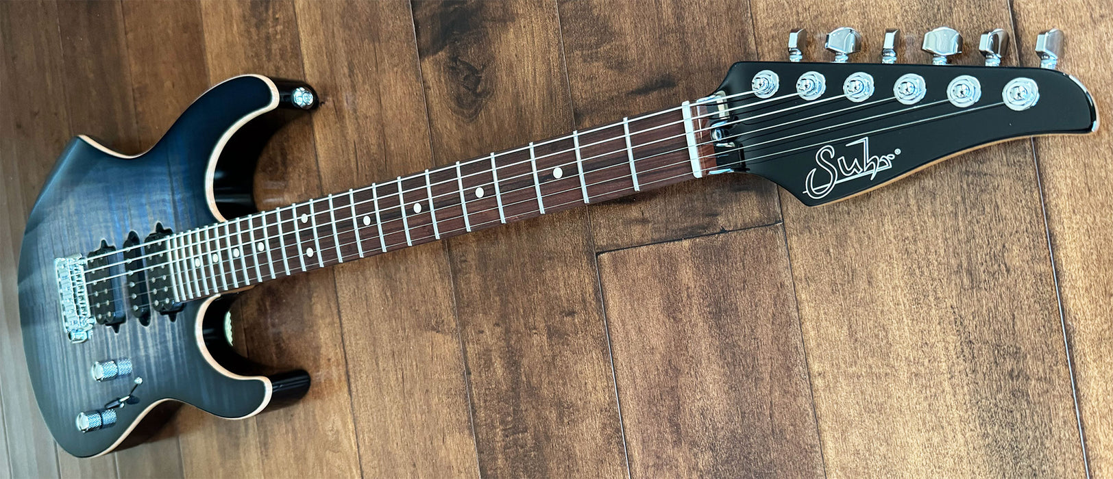 Suhr Modern Plus HSH Trans Whale Blue Burst Roasted Maple Pau Ferra Neck 76778