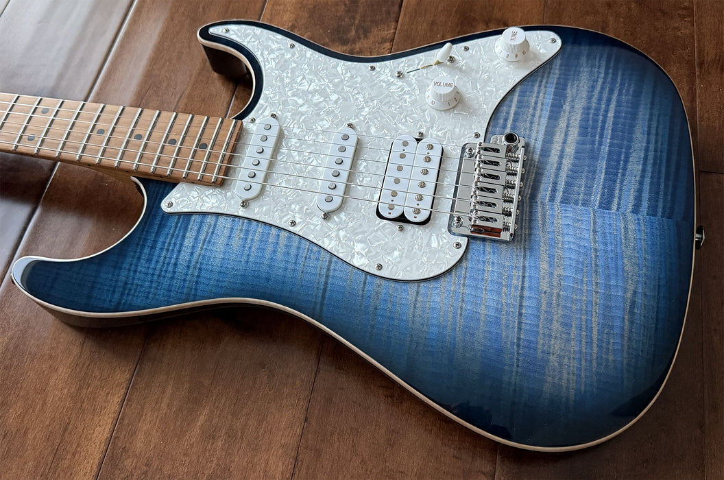 Suhr Standard Plus Faded Trans Whale Blue Burst Roasted Maple Neck SSCII 88767