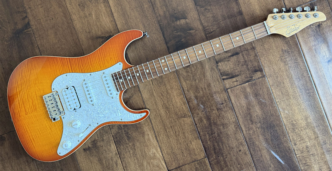 Suhr Standard Plus Faded Trans Honey Amber Burst Roasted Maple Neck SSCII 88768