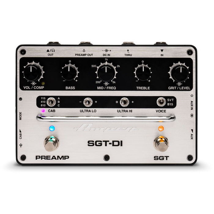 Ampeg SGT-DI Preamp & DI 3-Band EQ Sweepable Mids