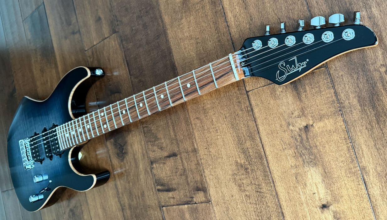 Suhr Modern Plus HSH Faded Trans Whale Blue Burst Pau Ferro 88763