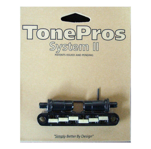 TonePros Metric Tuneomatic Large Posts Notched Nylon Saddles Black TPFG-B