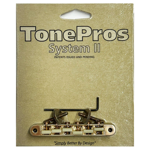 TonePros AVR2G-AG Aged Gold ABR1 Replacement Tune-O-Matic Bridge Nylon 66 Saddles