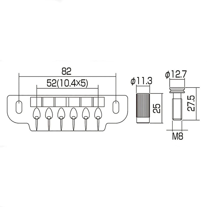 Gotoh 510UB Gold Wraparound Adjustable Tailpiece GB-2570-002