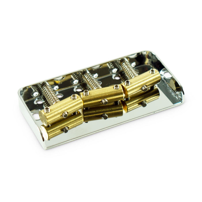 Tele Replacement Short Plate Bridge Slant Brass Saddles Chrome THBVIC