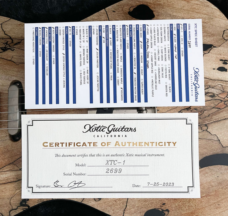 Xotic California Classic XTC-1 Electric Guitar Spalted Top 2699