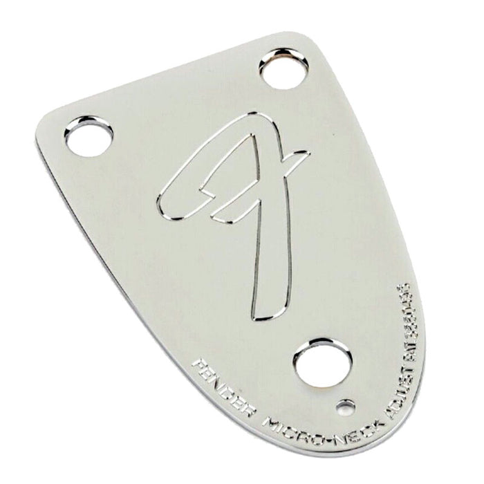 Fender '70s Vintage-Style 3-Bolt F Stamped Bass Neck Plate Chrome 0055259000