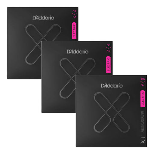 3-Pack! D'Addario XT Electric Nickel Plated Steel Super Light 09-42 XTE0942