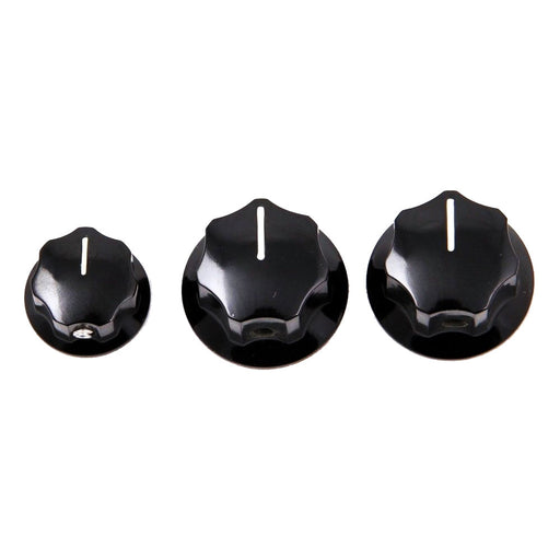 Fender Jazz Bass Knob Set 2 Large 1 Small Black 0991370000