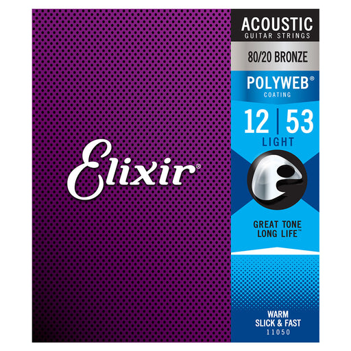 Elixir Light 12-53 Acoustic 80/20 Bronze Strings Polyweb 11050