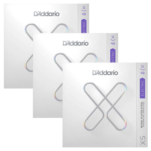 3-Pack! D'Addario Medium XS Nickel Coated 11-49 Electric Guitar Strings XSE1149