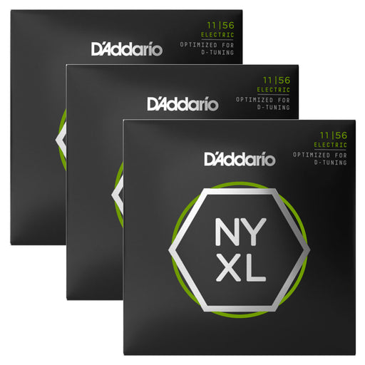 3-Pack! D'Addario NYXL 11-56 Medium Top Extra Heavy Bottom Set NYXL1156