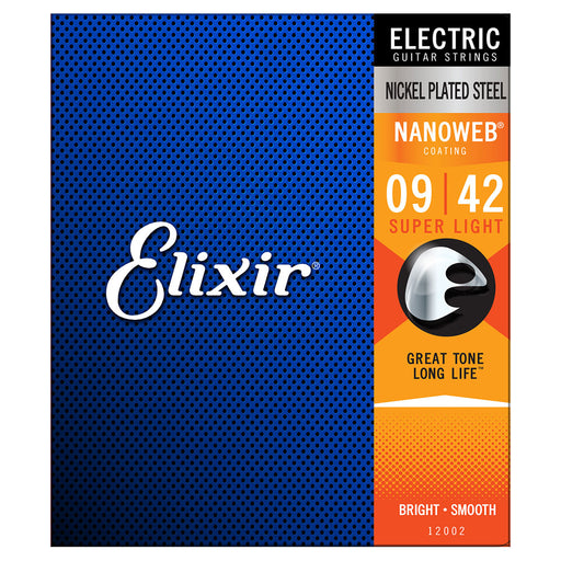 Elixir Super Light 9-42 Electric Nickel Plated Strings Nanoweb 12002