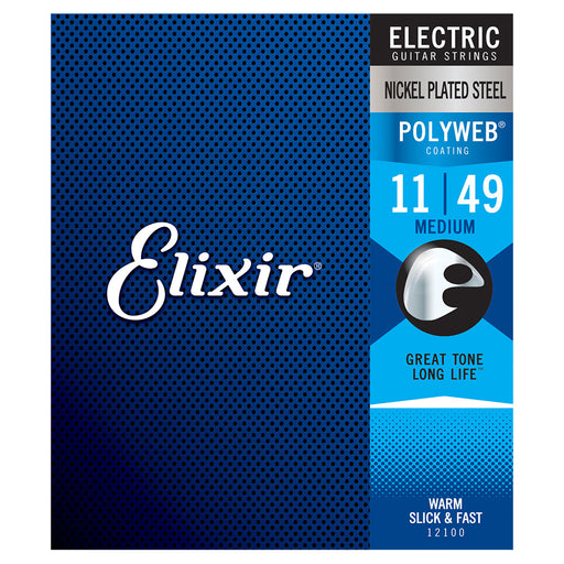 Elixir Medium 11-49 Electric Nickel Plated Strings Polyweb 12100