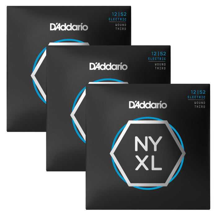 3-Pack! D'Addario NYXL 12-52 Light Wound 3rd Set NYXL1252W