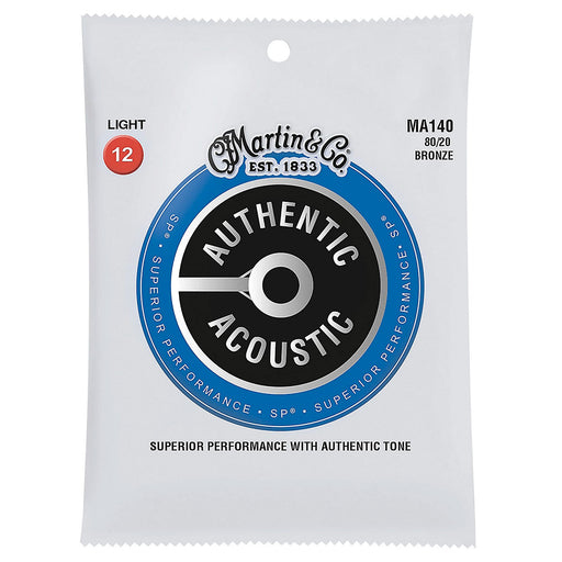 Martin Authentic Acoustic SP Guitar Strings 80/20 Bronze 12-54 Light MA140
