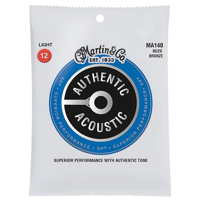 Martin Authentic Acoustic SP Guitar Strings 80/20 Bronze 12-54 Light MA140