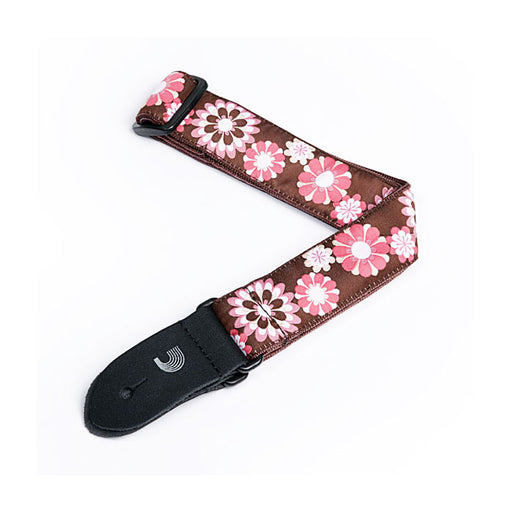 D'Addario 15UKE02 Woven Jacquard 1.5" Nylon Ukulele Strap Flowers