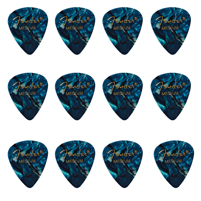 12-Pack Fender 351 Shape Premium Picks Medium Ocean Turquoise 1980351808