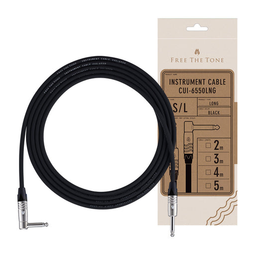 Free The Tone CUI-6550LNG Instrument Cable 5m (16 Foot) Straight To Angled
