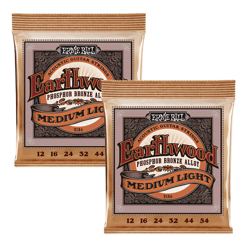 2 Sets! Ernie Ball 2146 Earthwound Acoustic Phosphor Bronze Strings 12-54