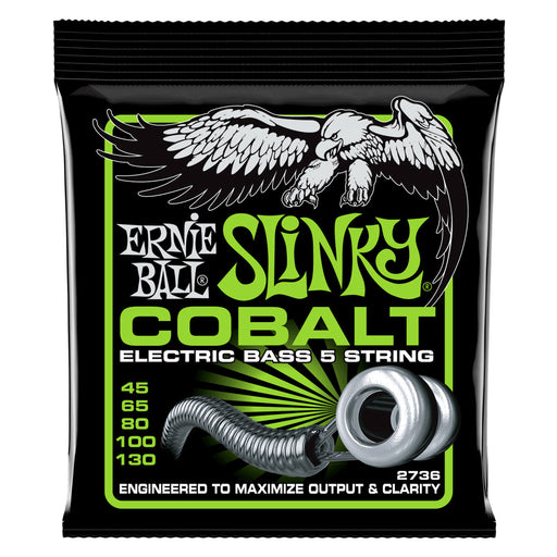 Ernie Ball 2736 Cobalt Slinky 5-String BASS Strings Gauges 45-65-80-100-130