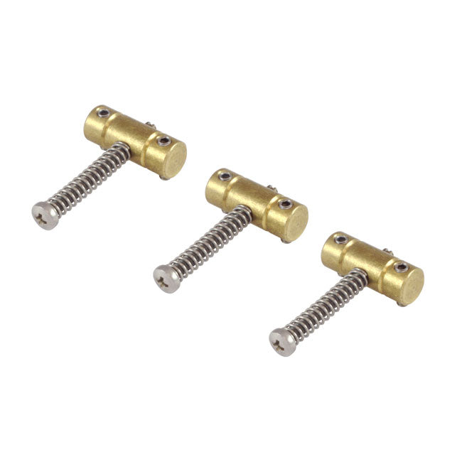 Vibramate Slotted Tele Brass Saddle Set With Dual Access Screws VB-TE-SS-B
