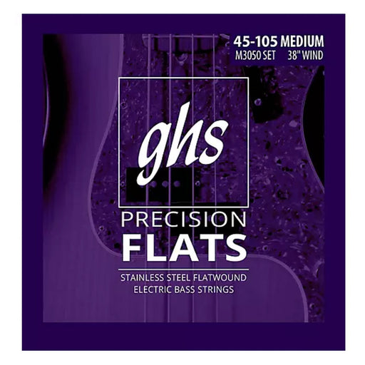 GHS Precision Flatwound 4-String Bass Strings M3050 Medium Light 45-105