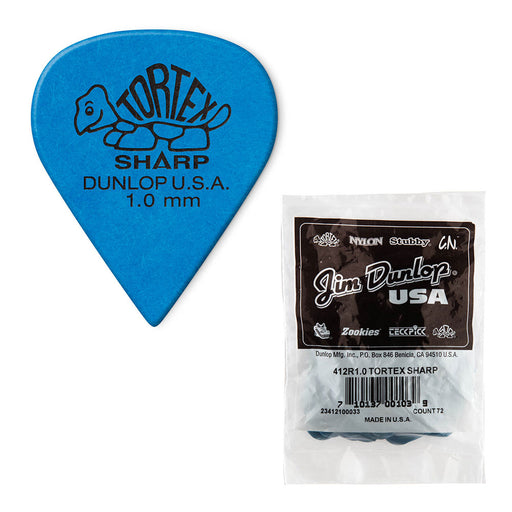 Dunlop 412R1.0 Tortex Sharp Guitar Picks 1.0mm 72-Pack