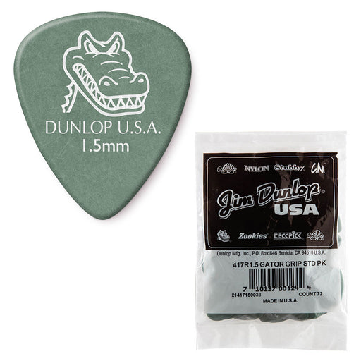 Dunlop 417R1.5 Gator Grip Guitar Picks 1.5mm 72-Pack