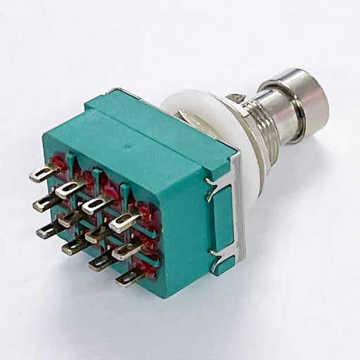 4-Pole Double Throw (4PDT) Latching Push Button Footswitch FS4PDT-LS