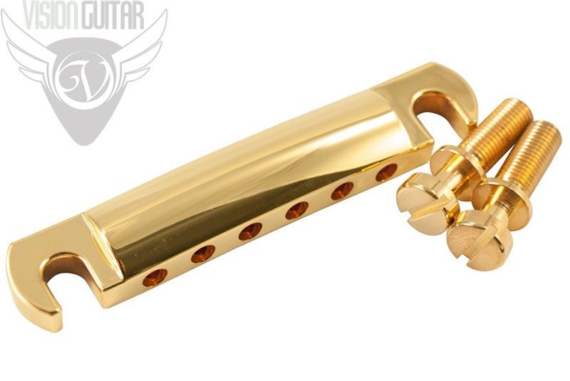 USA Made Kluson Standard Stop Bar Tailpiece - Zinc Gold - US Steel Studs