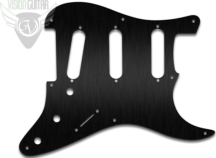 Quality WD 11-Hole USA Strat Pickguard 1-Ply Black (ST-201)