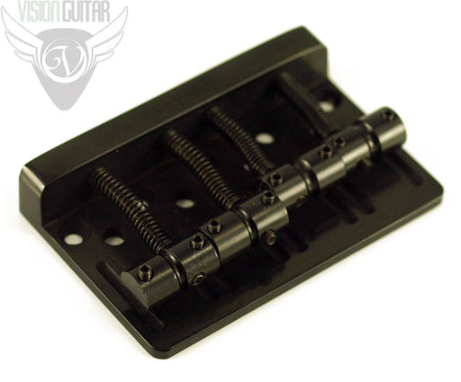 High Quality Black Replacement Bass Bridge - String Through Bridge or Body