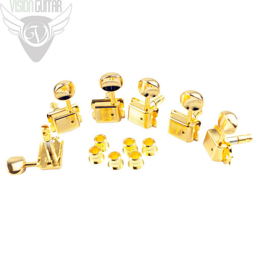 Gotoh 6-In-Line Left-Handed Vintage Style Locking Tuners - Gold