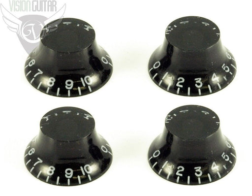Black Bell Hat Knob Set - (Set of 4) - Fits Gibson USA Guitars