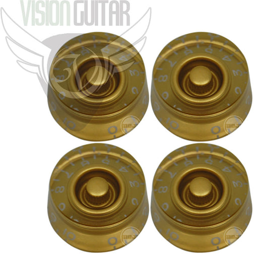 Quality Speed Knob Set of 4 - METRIC Epiphone Guitars (18 Spline) - GOLD