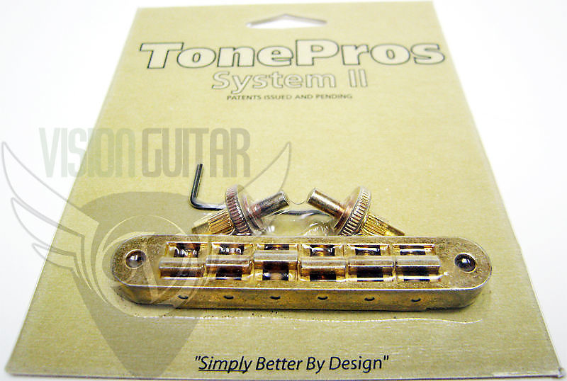 TonePros Nashville Un-Notched Tune-O-Matic Bridge TP6-AG Aged Gold