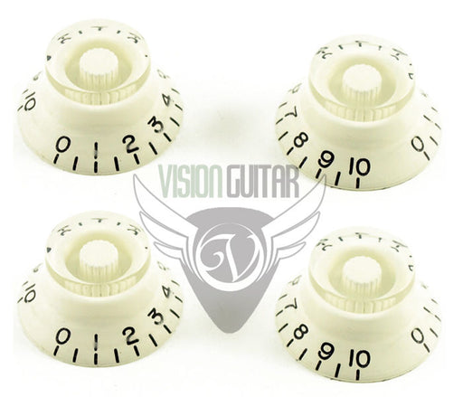 White Bell Hat Knob Set - (Set of 4) - For Gibson Guitars