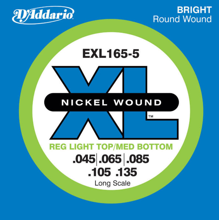 D'Addario Bass Strings EXL165-5 Long Scale .45-.135