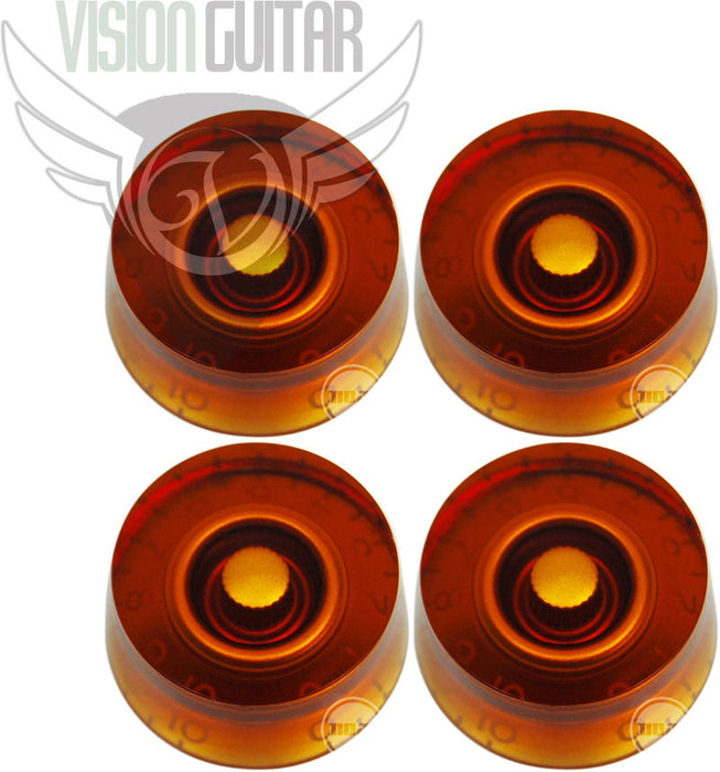 Quality Speed Knob Set of 4 - METRIC Epiphone Guitars (18 Spline) - AMBER